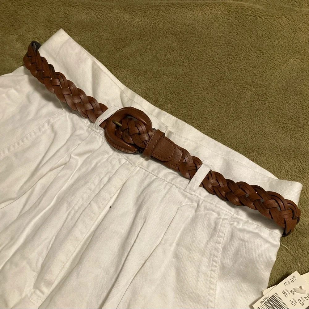 NWT Vintage Basic Editions Pleated Shorts with Belt Size 13/14
